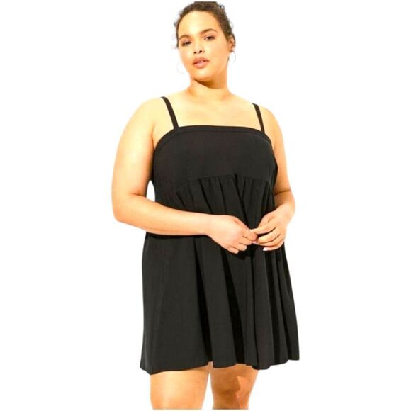 torrid Dresses & Skirts - NEW TORRID Mini Wash Challis  Sleeveless Sundress Deep Black 4X